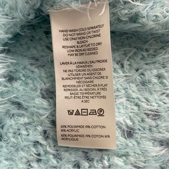 Free People Sweet Deets Pullover Short Sleeve Sweater Salt Air Combo Medium NWT - Picture 8 of 10